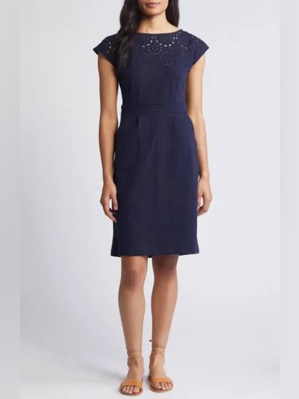 BODEN
Florrie Broderie Anglaise Cap-Sleeve Jersey Dress